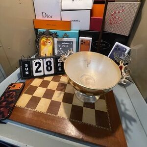 Distressed silver antlers bowl